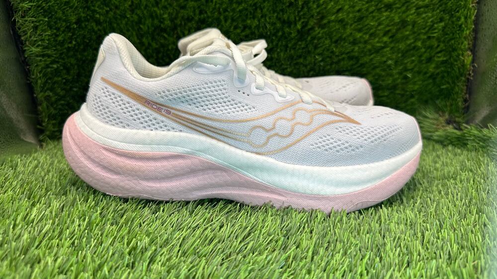 Saucony Ride 19 S11055-151 Athletic Sneaker Women's 6.5 White Mesh Training Gym